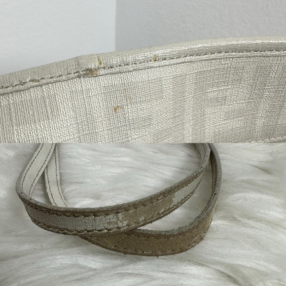 💯Authentic FENDI 
Zucca Spalmati Striped Large Roll Tote White Multicolor🍀 - Picture 12 of 15